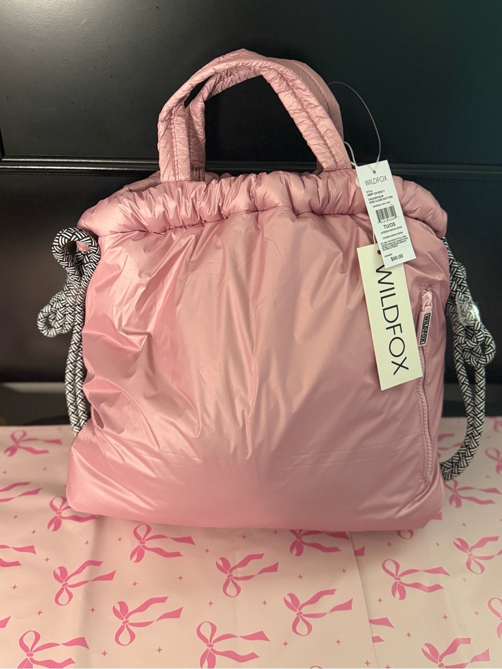 Wildfox Blush Pink Puffer Tote Bag